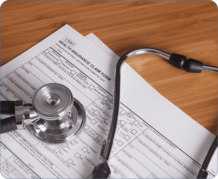 A stethoscope sitting on top of an application form.